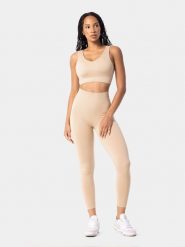 Carpatree Legginsy sportowe "Simply" w kolorze beżowym rozmiar: S. Brązowe legginsy Carpatree, s, bez wzorów, z materiału, z podwyższonym stanem, outdoorowe. Za 135.81 zł.