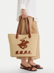 Beverly Hills Polo Club Torebka CEO-BHPC-S-003-09 Beżowy. Brązowe torebki klasyczne Beverly Hills Polo Club, bez wzorów, z materiału, bez dodatków. Za 229.99 zł.