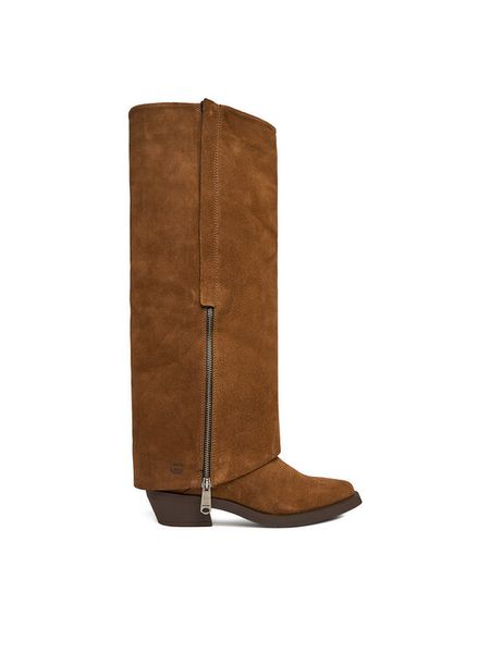 G-Star Raw Kozaki EO-YUKI-25FW65 Brązowy. Brązowe kozaki G-Star Raw, ze skóry, bez obcasa, na płaskiej podeszwie, bez zapięcia. Za 469.99 zł.