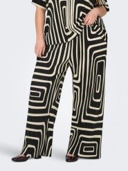 ONLY Carmakoma Spodnie "Ravenna" w kolorze czarno-kremowym rozmiar: 54/L32. Brązowe spodnie materiałowe Only Carmakoma, na co dzień, l, bez wzorów, z materiału. Za 104.99 zł.