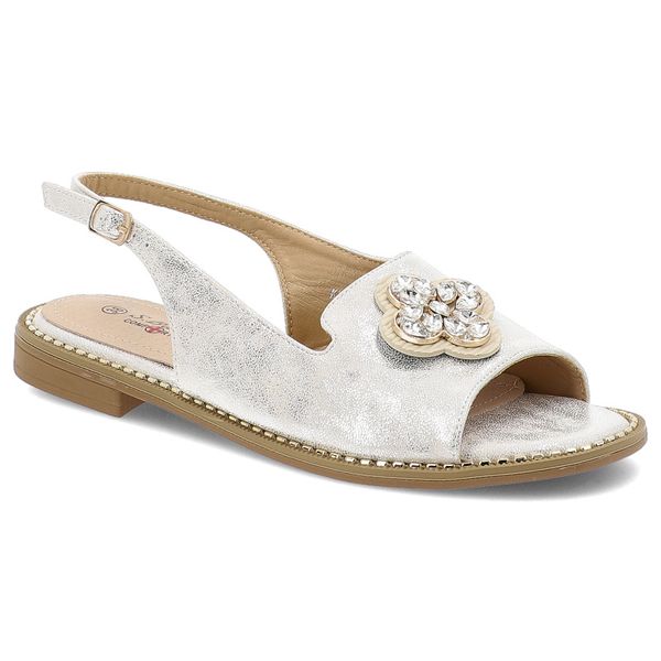 Srebrne Sandały S.Barski Eleganckie Obuwie Damskie Na Płaskiej Podeszwie. Szare sandały S.BARSKI, bez wzorów, eleganckie, bez obcasa, na płaskiej podeszwie, bez zapięcia. Za 109.00 zł.