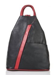 Florence Bags Skórzany plecak "Stax" w kolorze czarno-czerwonym - 31 x 24 x 12 cm rozmiar: onesize. Czarne plecaki Florence Bags, bez wzorów, z materiału. Za 255.34 zł.