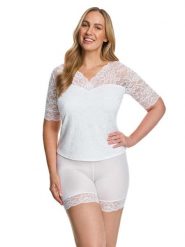 SUSA Bluzka w kolorze białym rozmiar: 36. Białe bluzki Susa, bez wzorów, z koronki, bez kołnierzyka, bez ramiączek. Za 113.99 zł.