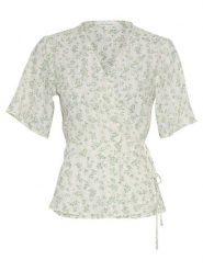 MOSS COPENHAGEN Bluzka w kolorze kremowym rozmiar: XS. Brązowe bluzki Moss Copenhagen, xs, bez wzorów, bez kołnierzyka, bez ramiączek. Za 61.60 zł.