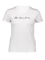 Pepe Jeans Koszulka w kolorze białym rozmiar: XS. Białe bluzki Pepe Jeans, xs, bez wzorów, z jeansu, bez kołnierzyka, bez ramiączek. Za 57.20 zł.