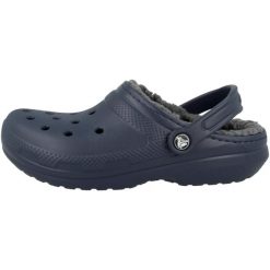Sandały Dorosły Crocs Classic Lined Clog niebieski. Niebieskie sandały Crocs, bez wzorów, z gumy, sportowe, bez obcasa, bez zapięcia. Za 254.85 zł.