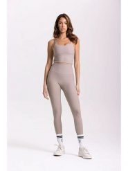 Onamaste Legginsy sportowe "Lotus" w kolorze szarobrązowym rozmiar: S/M. Brązowe legginsy Onamaste, m, bez wzorów, z materiału, z podwyższonym stanem. Za 127.05 zł.