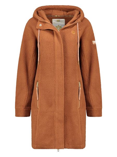 Geographical Norway Płaszcz polarowy "Tartine" w kolorze karmelowym rozmiar: S. Brązowe płaszcze Geographical Norway, s, bez wzorów, z polaru, bez kaptura. Za 139.87 zł.