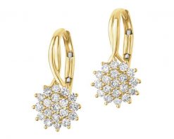 Kolczyki z żółtego złota z brylantami - 0,33 ct - próba 585. Żółte kolczyki Apart, z brylantem, złote. Za 4,359.00 zł.