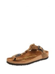 Comfortfusse Skórzane japonki w kolorze beżowym rozmiar: 38. Brązowe klapki Comfortfüße, bez wzorów, z otwartym noskiem, bez obcasa. Za 252.99 zł.