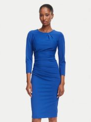 Rinascimento Sukienka koktajlowa CFC0130327003 Niebieski Slim Fit. Niebieskie sukienki Rinascimento, l, bez wzorów, z syntetyku, wizytowe, bez kołnierzyka, bez ramiączek. Za 529.99 zł.