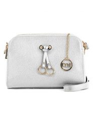 Mia Tomazzi Skórzana torebka "Certosa" w kolorze srebrnym - 24 x 16 x 8 cm rozmiar: onesize. Szare torby na ramię Mia Tomazzi, bez wzorów, z materiału, na ramię, bez dodatków. Za 260.99 zł.