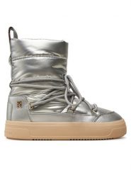 Tommy Hilfiger Śniegowce FW0FW08442 Srebrny. Szare trapery i śniegowce TOMMY HILFIGER, ze skóry. Za 749.99 zł.