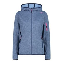 Bluza damska z kapturem CMP Knit-Tech. Niebieskie bluzy CMP, l, bez wzorów, z materiału, z kapturem. Za 315.50 zł.