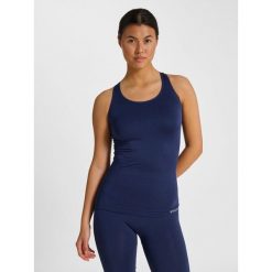 Damski tank top Hummel hmltif top. Niebieskie koszulki sportowe Hummel, bez wzorów, bez ramiączek, do piłki nożnej. Za 152.50 zł.