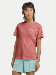 Jack Wolfskin T-Shirt Essential 1808352 Różowy Regular Fit. Czerwone t-shirty Jack Wolfskin, m, bez wzorów, z bawełny, bez kołnierzyka, bez ramiączek. Za 109.99 zł.
