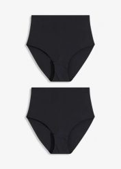 Bezszwowe figi o lekkim stopniu modelowania sylwetki (2 pary). Czarne figi bonprix, xl, bez wzorów. Za 77.99 zł.