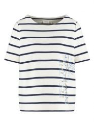Gerry Weber Koszulka w kolorze kremowo-granatowym rozmiar: 46. Brązowe bluzki Gerry Weber, bez wzorów, bez kołnierzyka, bez ramiączek. Za 110.04 zł.