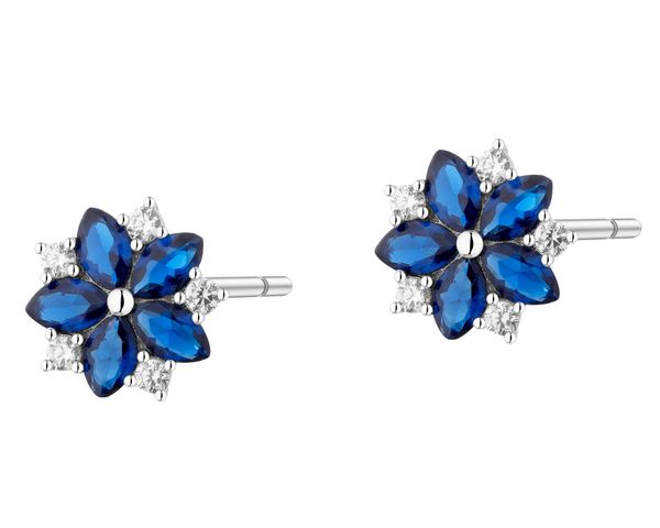 Kolczyki srebrne z cyrkoniami - rozety. Szare kolczyki Apart, z cyrkonią, srebrne. Za 139.00 zł.