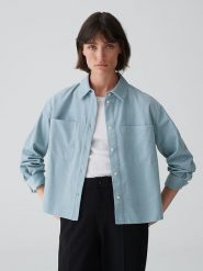 OPUS Koszula "Froni" w kolorze błękitnym rozmiar: 44. Niebieskie koszule Opus, bez wzorów, z bawełny, bez kołnierzyka, bez ramiączek. Za 143.99 zł.