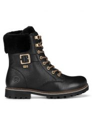Remonte Botki D8481-02 Czarny. Czarne botki Remonte, bez wzorów, ze skóry, bez obcasa, na płaskiej podeszwie, bez zapięcia. Za 370.99 zł.