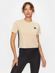 Kappa T-Shirt 313021 Beżowy Relaxed Fit. Brązowe t-shirty Kappa, m, bez wzorów, z bawełny, bez kołnierzyka, bez ramiączek. Za 69.99 zł.