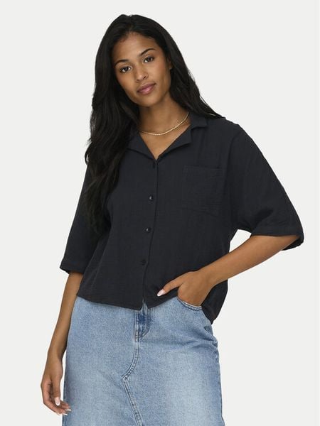 ONLY Koszula Thyra 15267839 Czarny Regular Fit. Czarne koszule Only, l, bez wzorów, z bawełny, bez kołnierzyka, bez ramiączek. Za 102.99 zł.