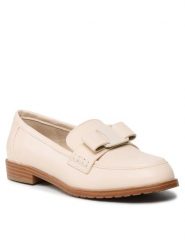 DeeZee Lordsy H08801-1 Beżowy. Brązowe lordsy DeeZee, bez wzorów, ze skóry, bez obcasa, bez zapięcia. Za 119.99 zł.