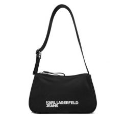 Torebka Karl Lagerfeld Jeans. Czarne torebki klasyczne Karl Lagerfeld Jeans, bez wzorów, z jeansu, bez dodatków. Za 509.99 zł.