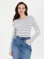 Gina Tricot Bluzka 21470 Biały Regular Fit. Białe bluzki Gina Tricot, xxl, bez wzorów, z bawełny, bez kołnierzyka, bez ramiączek. Za 169.99 zł.