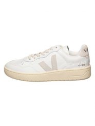 Veja Skórzane sneakersy "V 90" w kolorze biało-beżowym rozmiar: 40. Białe trampki Veja, bez wzorów, bez zapięcia. Za 483.17 zł.