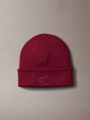 Calvin Klein Czapka Kobiety czerwony, ONE SIZE. Czerwone czapki Calvin Klein, bez wzorów, z wiskozy. Za 89.95 zł.