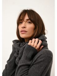 Just Cashmere Kaszmirowy szal-koło "Hutton" w kolorze antracytowym - 65 x 50 cm rozmiar: onesize. Czarne szaliki Just Cashmere, bez wzorów, z kaszmiru. Za 298.67 zł.