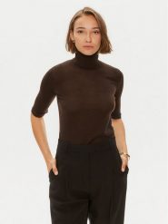 Max Mara Leisure Golf Vadius 2426366098 Brązowy Standard Fit. Brązowe golfy Max Mara Leisure, m, bez wzorów, z wełny, bez ramiączek. Za 459.99 zł.