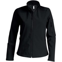 Kurtka damska Kariban Softshell. Czarne kurtki sportowe KARIBAN, bez wzorów, z softshellu, bez kaptura. Za 202.50 zł.