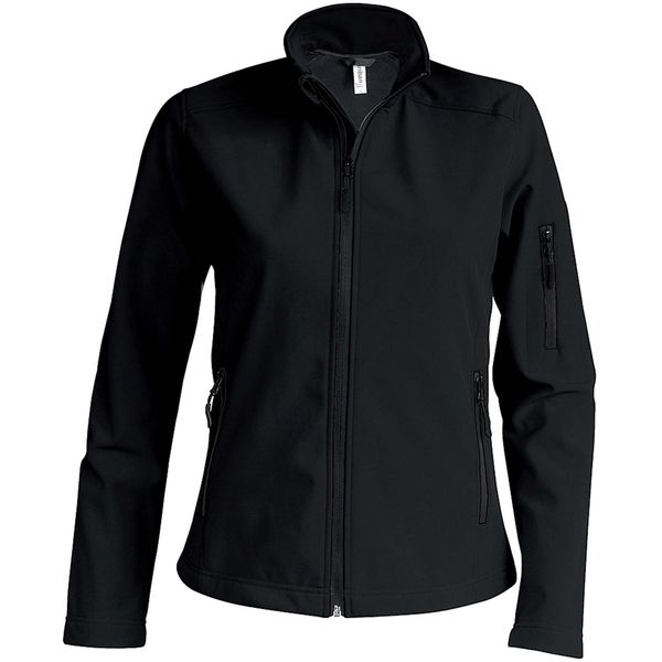 Kurtka damska Kariban Softshell. Czarne kurtki sportowe KARIBAN, bez wzorów, z softshellu, bez kaptura. Za 212.00 zł.