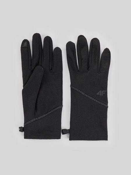 4F Rękawiczki dzianinowe Touch Screen uniseks - czarne L. Czarne rękawiczki 4f, bez wzorów, z dzianiny. Za 59.99 zł.