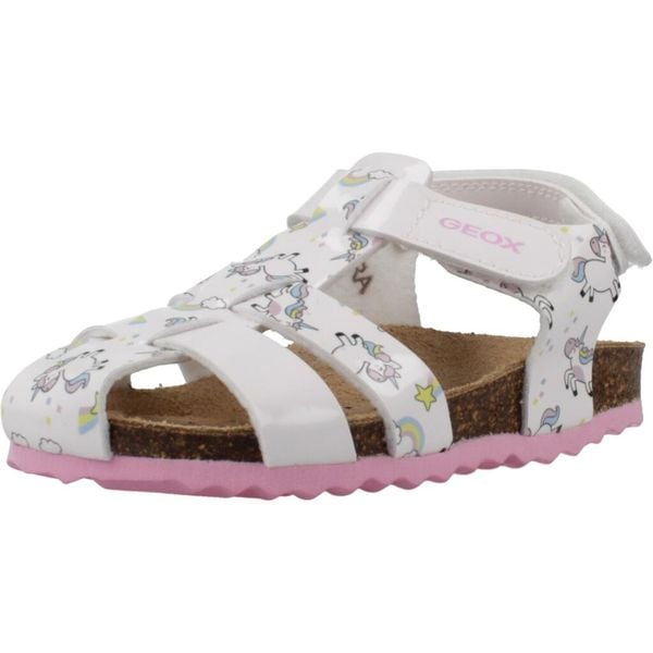 Sandały GEOX B SANDAL CHALKI Biały. Białe sandały Geox, bez wzorów, z syntetyku, bez obcasa, bez zapięcia. Za 136.99 zł.