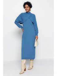 Trendyol 2-częściowy zestaw w kolorze niebieskim rozmiar: L. Niebieskie sukienki Trendyol, na co dzień, l, bez wzorów, bez kołnierzyka, bez ramiączek, maxi, proste. Za 104.99 zł.