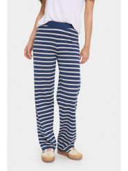 SAINT TROPEZ Spodnie w kolorze niebiesko-białym rozmiar: XS. Niebieskie spodnie materiałowe Saint Tropez, na co dzień, xs, bez wzorów, z materiału, z podwyższonym stanem. Za 115.24 zł.