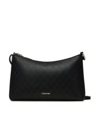 Calvin Klein Torebka Ck Must Aop Conv Logo Jqd Strap LV04F3099G Czarny. Czarne listonoszki Calvin Klein, bez wzorów, ze skóry, bez dodatków. Za 359.99 zł.