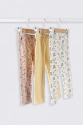 Legginsy z długą nogawką 3 pack. Czerwone legginsy MOKIDA, bez wzorów, z bawełny, długie. W wyprzedaży za 29.90 zł.