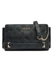 Guess Torebka w kolorze czarnym - 23 x 13 x 6 cm rozmiar: onesize. Czarne torby na ramię Guess, z aplikacjami, z materiału, na ramię, z tłoczeniem, bez dodatków. Za 405.61 zł.
