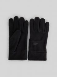 4F Rękawiczki polarowe Touch Screen uniseks - czarne L. Czarne rękawiczki 4f, bez wzorów, z materiału. Za 69.99 zł.