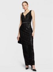 Fracomina Sukienka wieczorowa FQ23SD3002W62401 Czarny Slim Fit. Czarne sukienki Fracomina, xs, bez wzorów, z syntetyku, wizytowe, bez kołnierzyka, bez ramiączek. Za 919.99 zł.