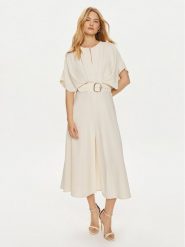 Imperial Sukienka koktajlowa ADJUHDFC Beżowy Regular Fit. Brązowe sukienki Imperial, m, bez wzorów, z syntetyku, wizytowe, bez kołnierzyka, bez ramiączek. Za 479.99 zł.