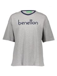 Benetton Koszulka w kolorze jasnoszarym rozmiar: S. Szare bluzki Benetton, s, bez wzorów, bez kołnierzyka, bez ramiączek. Za 37.56 zł.