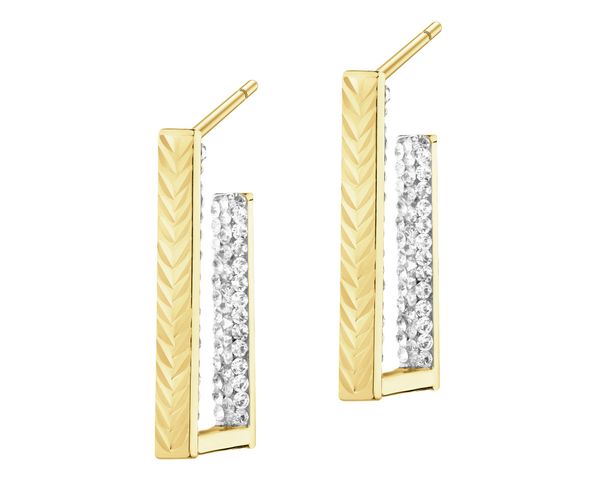 Złote kolczyki, szkło szlifowane. Żółte kolczyki Apart, szklane. Za 1,579.00 zł.