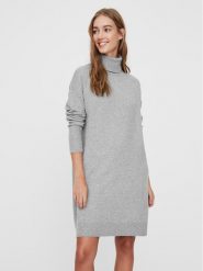 Vero Moda Sukienka dzianinowa 10199744 Szary Regular Fit. Szare sukienki Vero Moda, s, bez wzorów, z dzianiny, bez kołnierzyka, bez ramiączek. Za 119.99 zł.