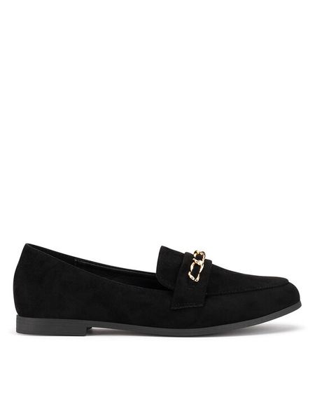 DeeZee Lordsy WSS270205-06 Czarny. Czarne lordsy DeeZee, bez wzorów, z materiału, bez obcasa, bez zapięcia. Za 79.99 zł.